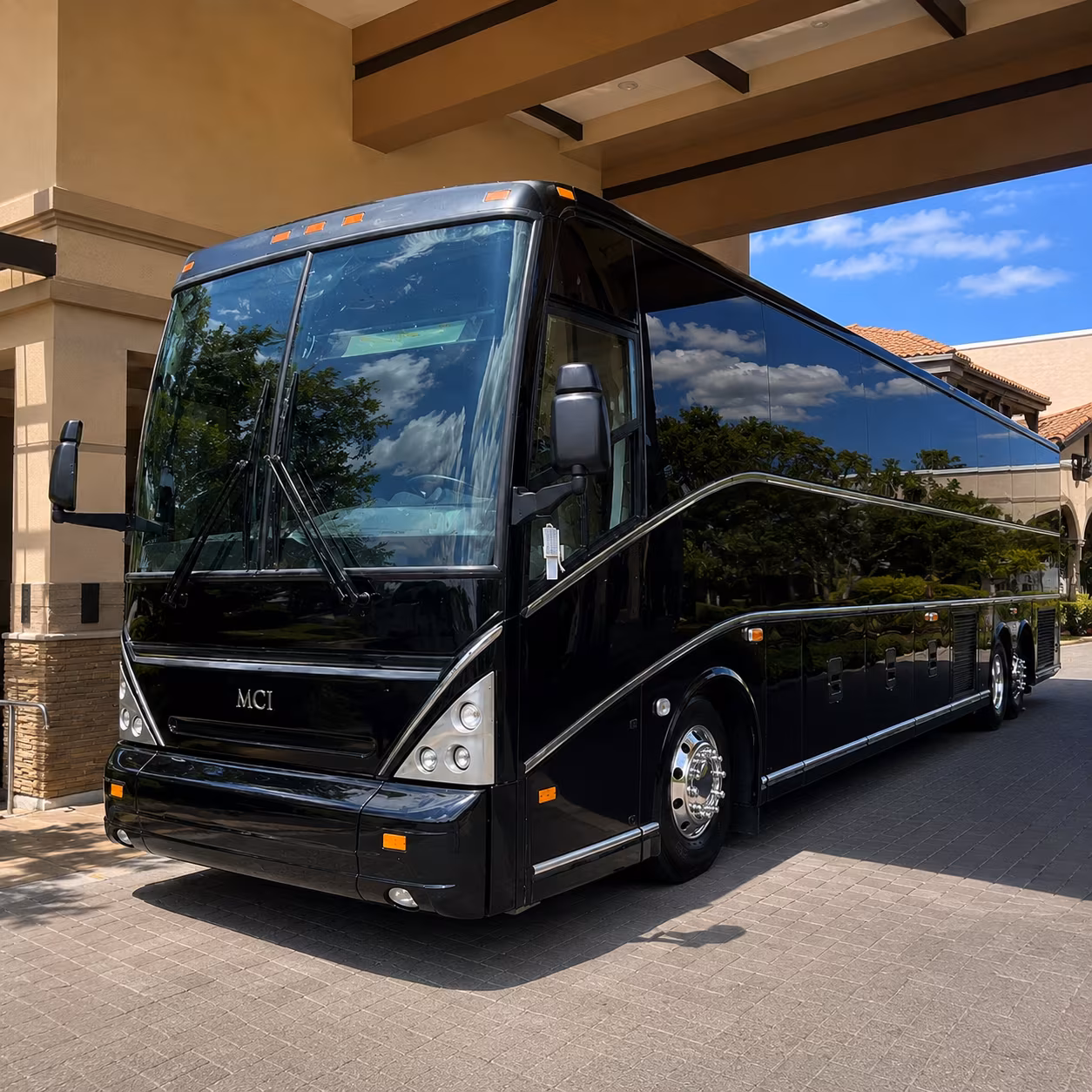 a charter bus makes the run to angel stadium and honda center easy